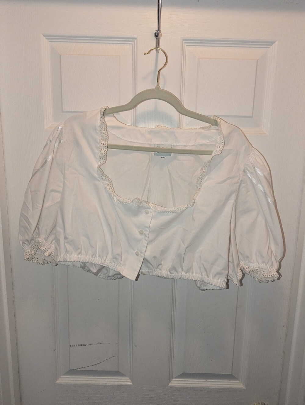 Stoiber Authentic German Dirndl Blouse White Size 50 Oktoberfest Trachten